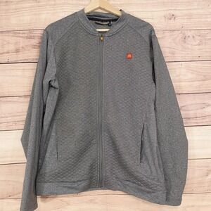 Apparel Collection Jacket Mens Medium Gray Quilted Knit Full Zip McDonald's Logo